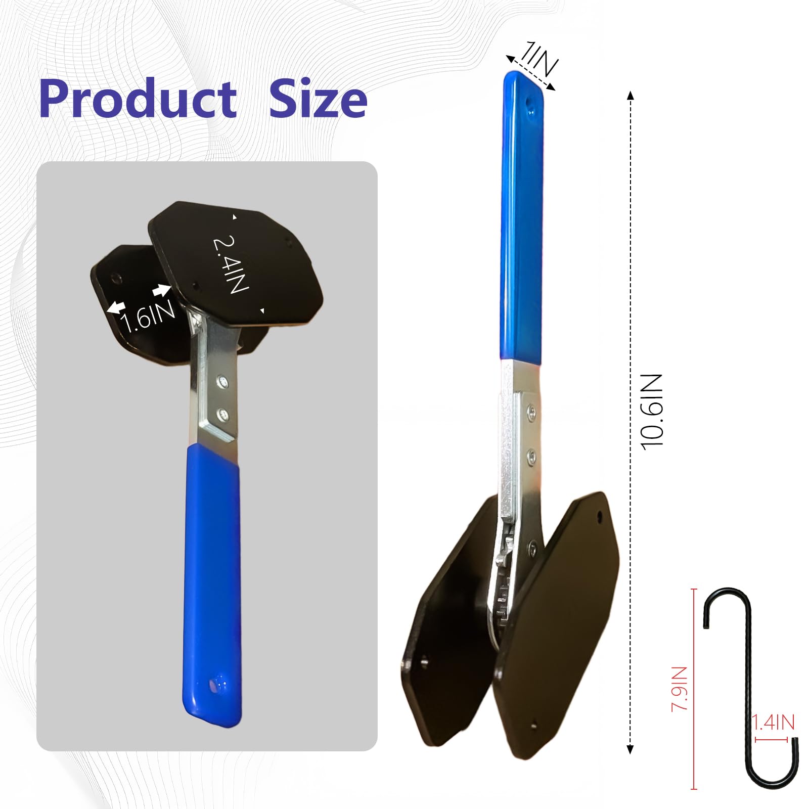 GTWHS Brake Caliper Tool, Caliper Brake Tools for Car, 4 in 1 Caliper Compression Tool with 360° Rotating Ratchet, Universal Disc Brake Adjusting Tools with 2 Caliper Hooks