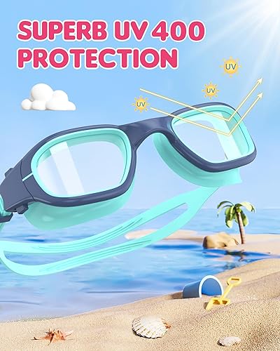 Miniatura 2 de Gafas de natación para niños, gafas de natación para niños de 6 a 14 años, antivaho con protección UV para niños y niñas