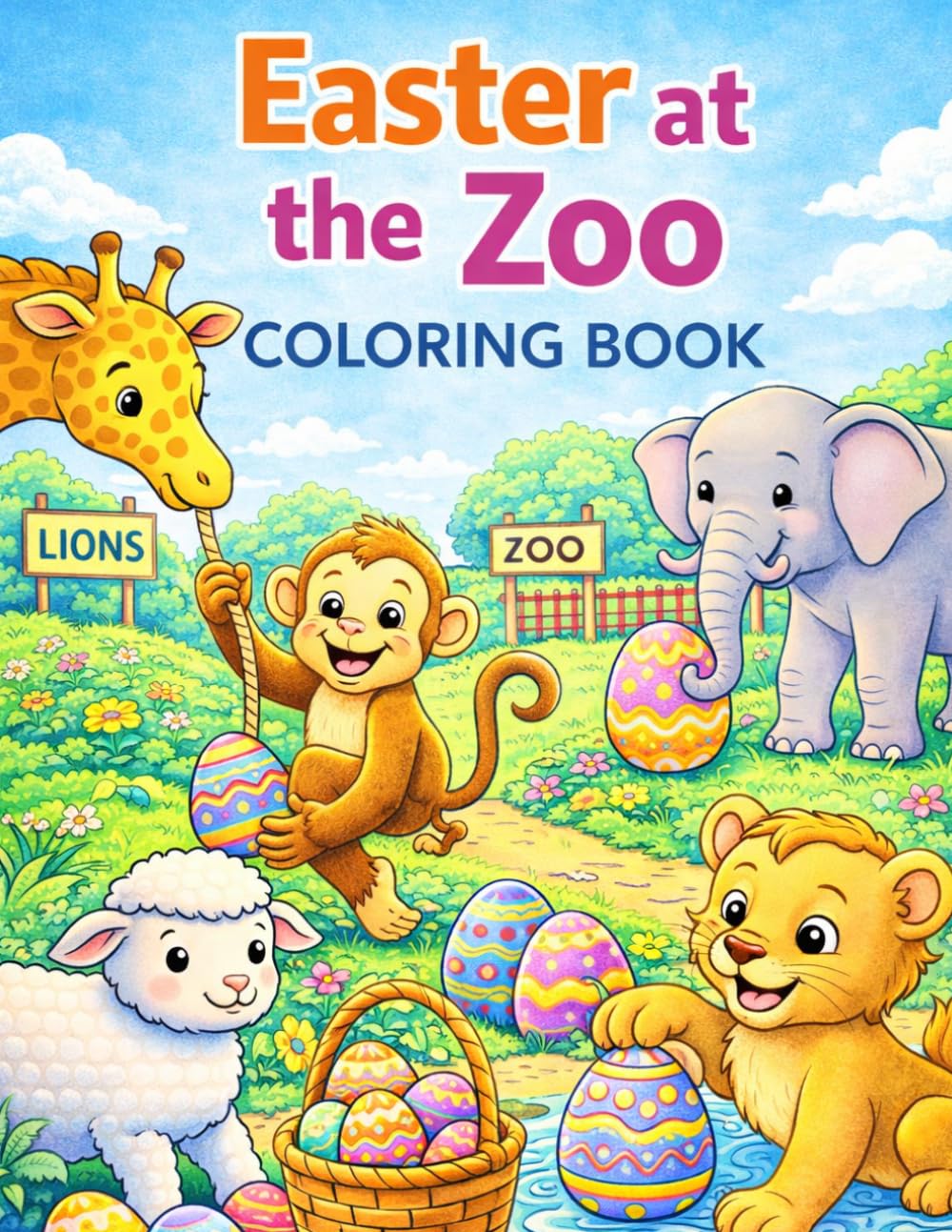 Easter at the Zoo Coloring Book: A Fun and Adorable Easter Coloring Book Featuring Zoo Animals, Easter Eggs, and Springtime Adventures for Kids (USA 250 Patriotic Easter Coloring Book Series)