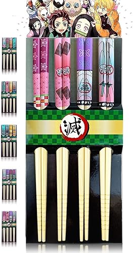 Juego de palillos de anime, juegos de palillos de bambú de anime, palillos coleccionables oficiales, juego de regalo japonés, palillos de madera
