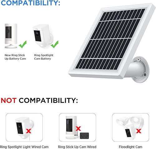 Miniatura 2 de OLAIKE Panel solar para anillo Stick Up Cam bateríaenchufe, cargador solar impermeable de carga continua con cable de alimentación impermeable de