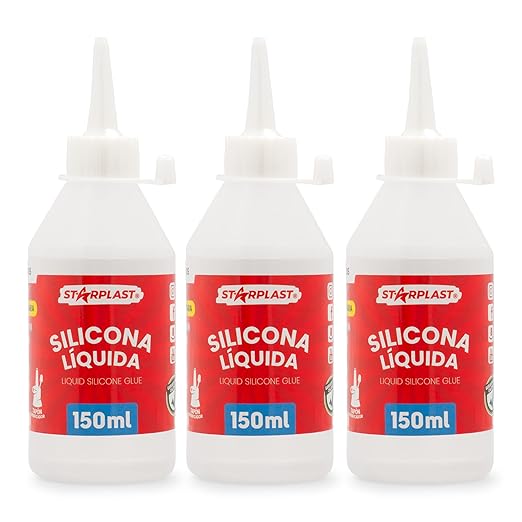 Starplast Silicona Líquida Transparente Pack de 3 x 150ml para Manualidades