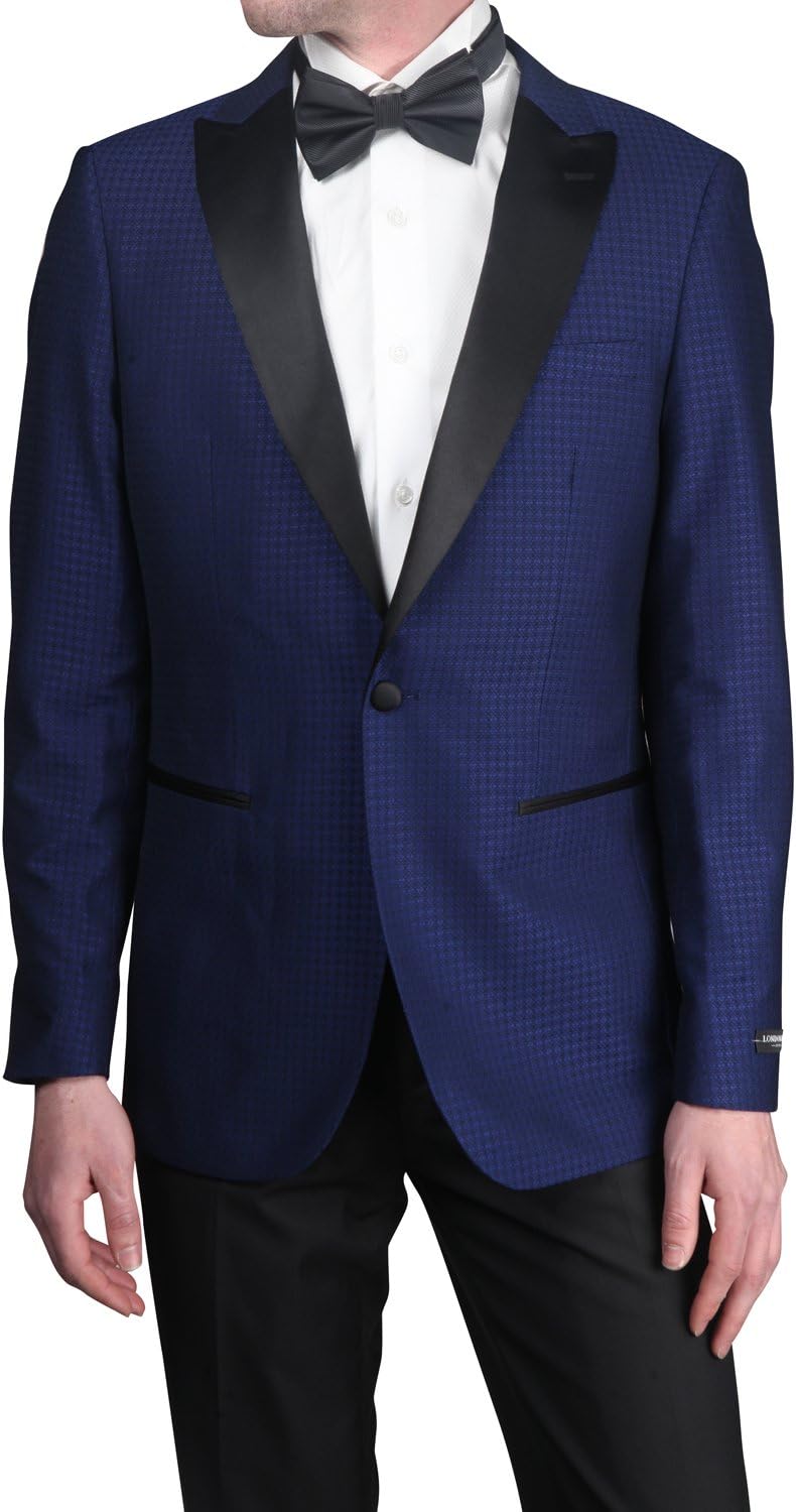 LONDON FOG Men's Peak Lapel & Shawl Collar Regular Fit Two Piece Tuxedo Suit