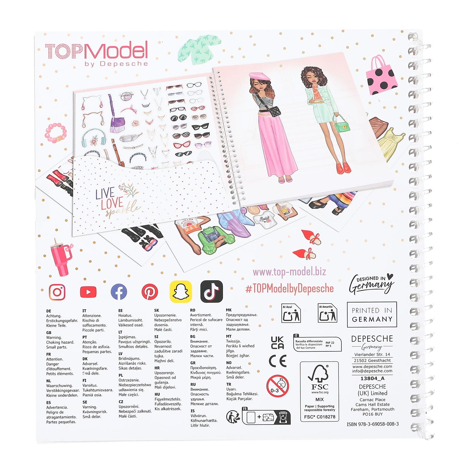 Depesche 13804 TOPModel Dress Me Up - Sticker Book with 24 Pages Pre-Printed Model Motifs for DIY Design with 11 Sticker Sheets - Image 2