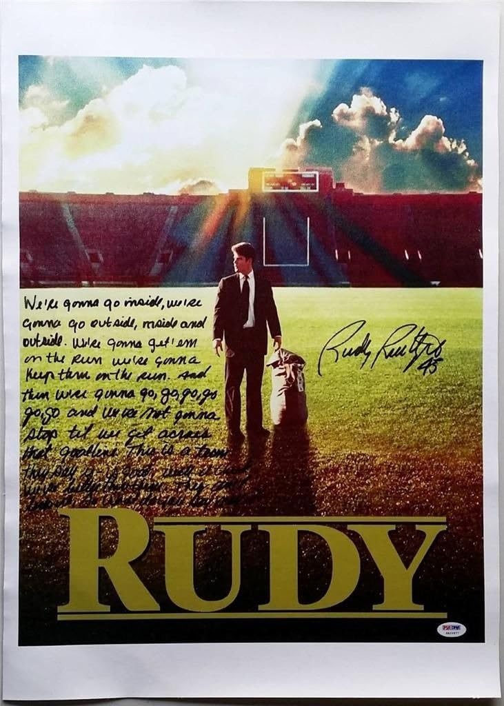 Rudy Ruettiger Signed 16x20 Canvas Photo Inscribed Full Rudy Locker Room Speech Psa Dna At Amazon S Sports Collectibles Store