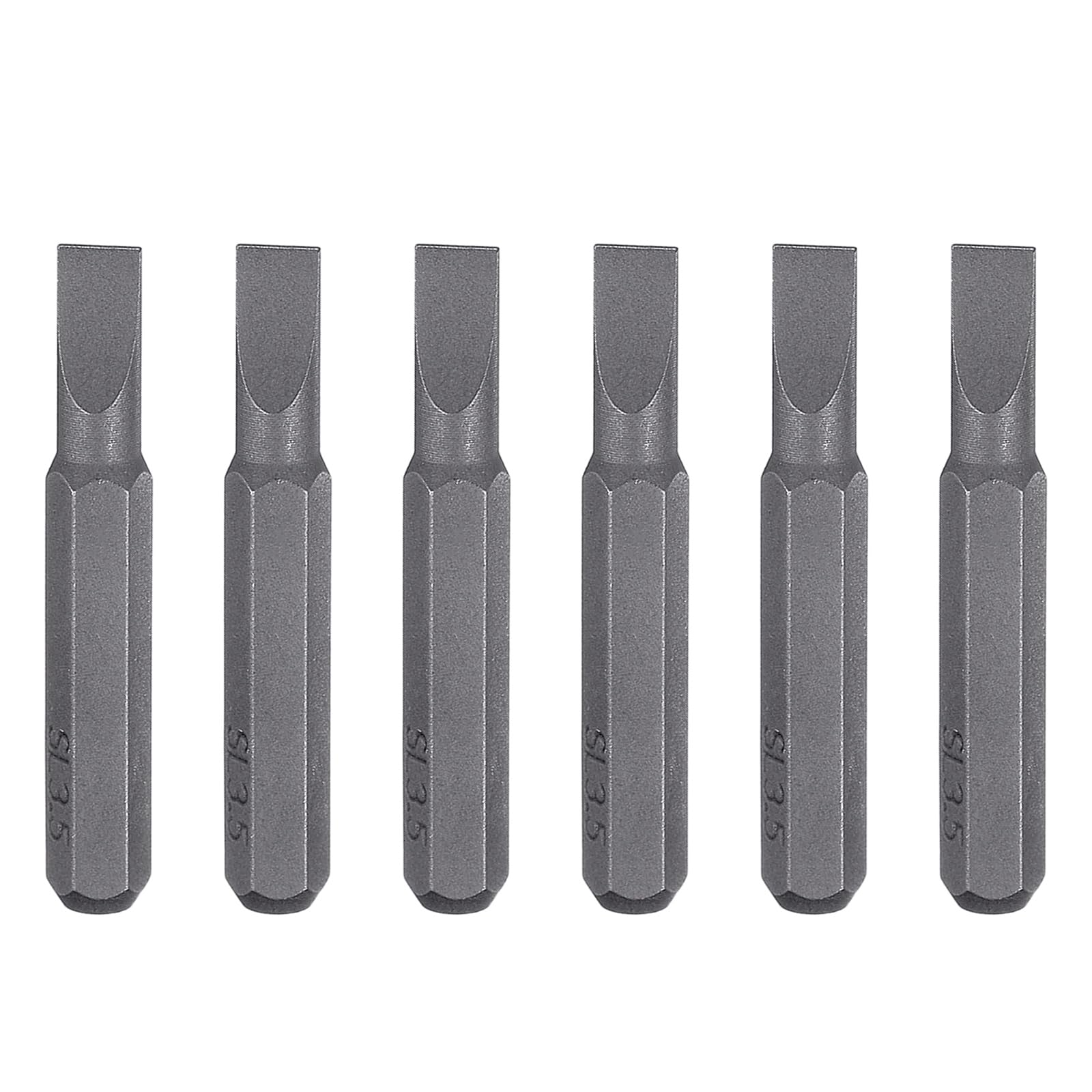 sourcing map 6pcs SL3.5 Slotted Screwdriver Bit 5/32" Hex Shank 28mm Length S2 Steel Magnetic Flat Head Screw Driver Bit for Electric Precision Repair