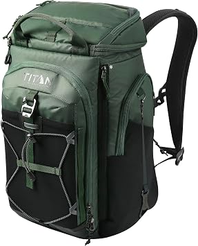 26 CANS T.I.T.A.N. by Arctic-Zone Super Foam and Leak Proof Backpack Cooler - Army Green