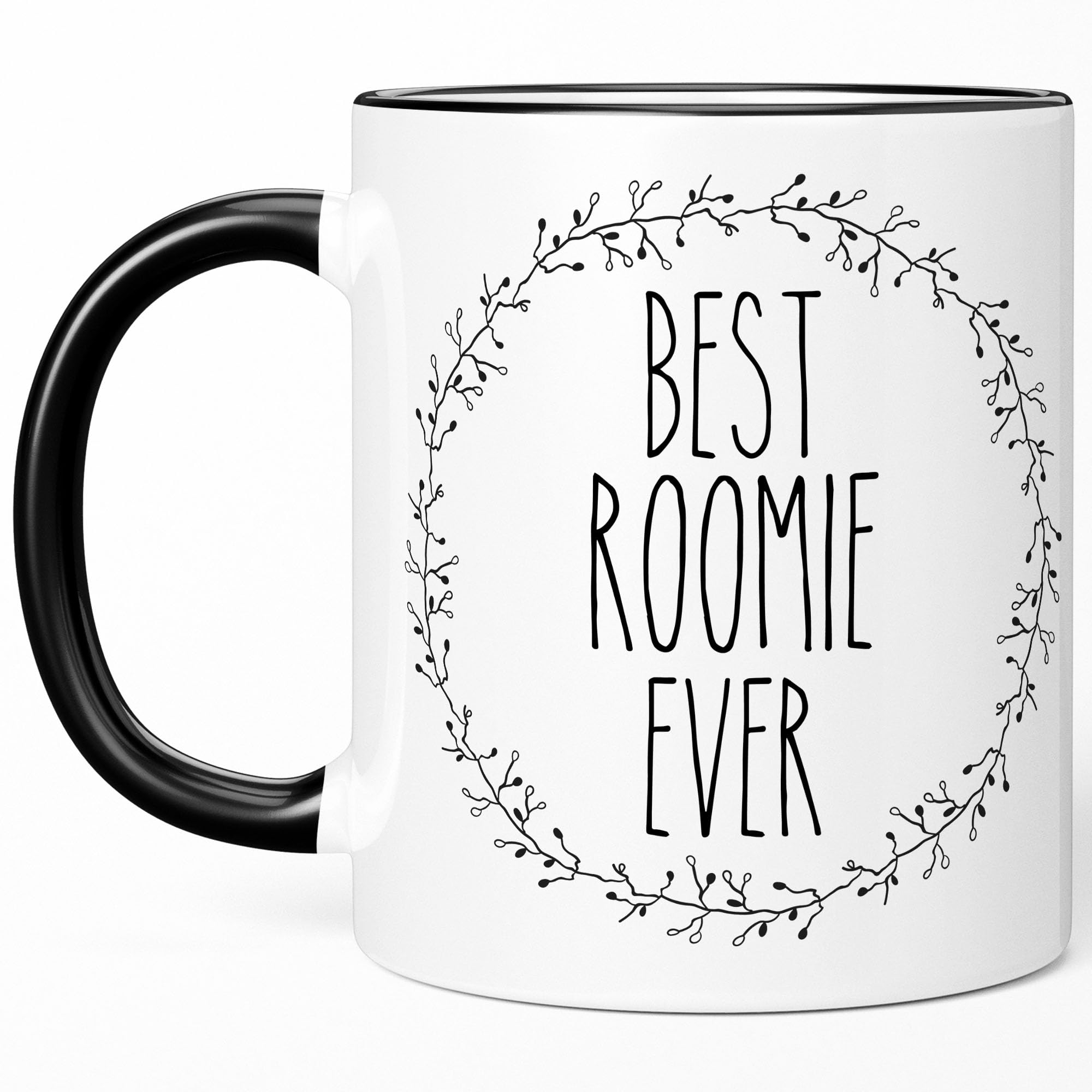 Sweet & Salty Novelty Drinkware, Cute Roommate Gifts for Women, Best Roomie Ever, College Dorm Room Coffee Mugs, Roommate Christmas Gifts Birthday Idea 11oz White/Black