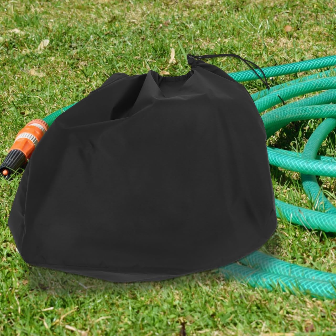 MERRYHAPY Retractable Garden Hose Reel Cover - Waterproof Outdoor Wall Mount Hose Protector Bag for Yard Lawn Storage Sunproof Durable Reel Storage Solution