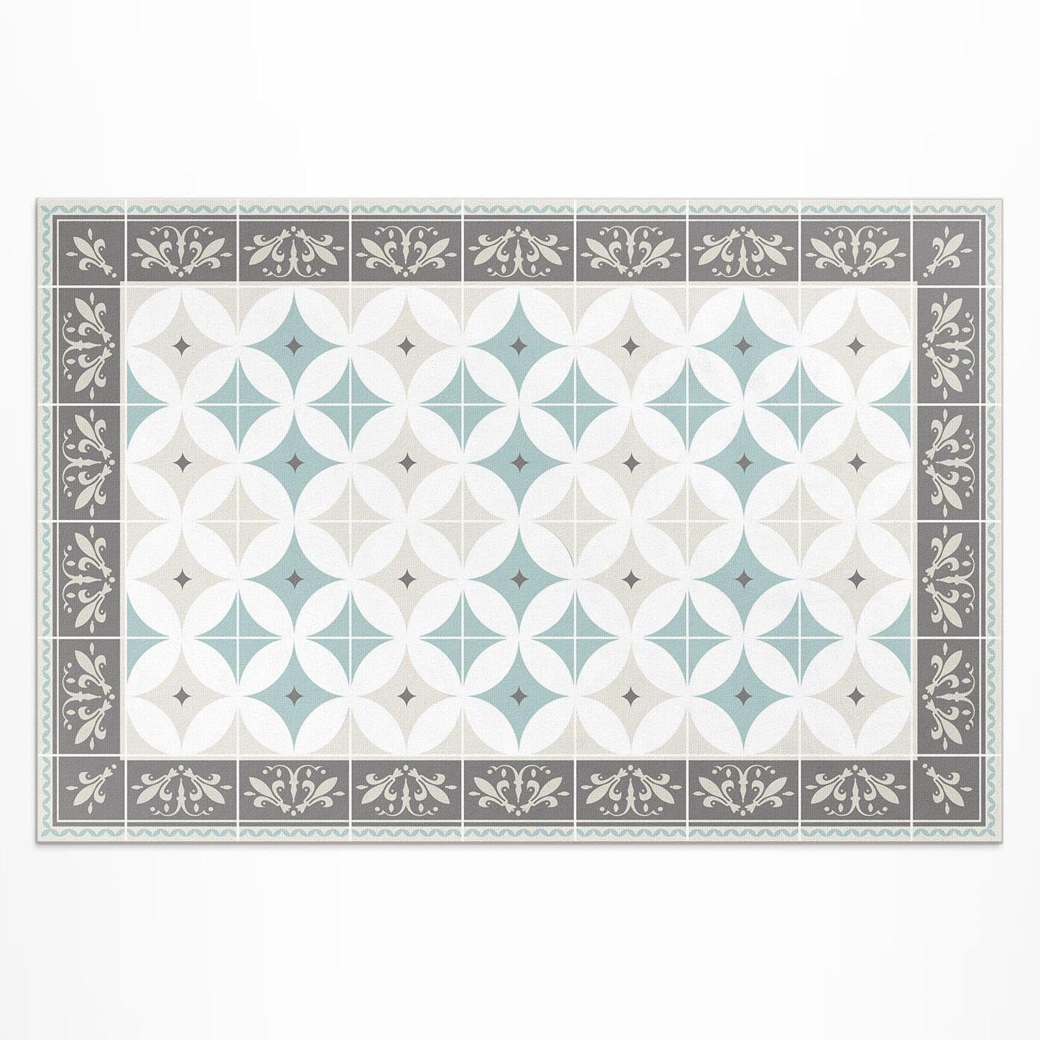 Tapis d'extérieur pour jardin terrasse balcon étanche motif scandinave en PVC 100x150
