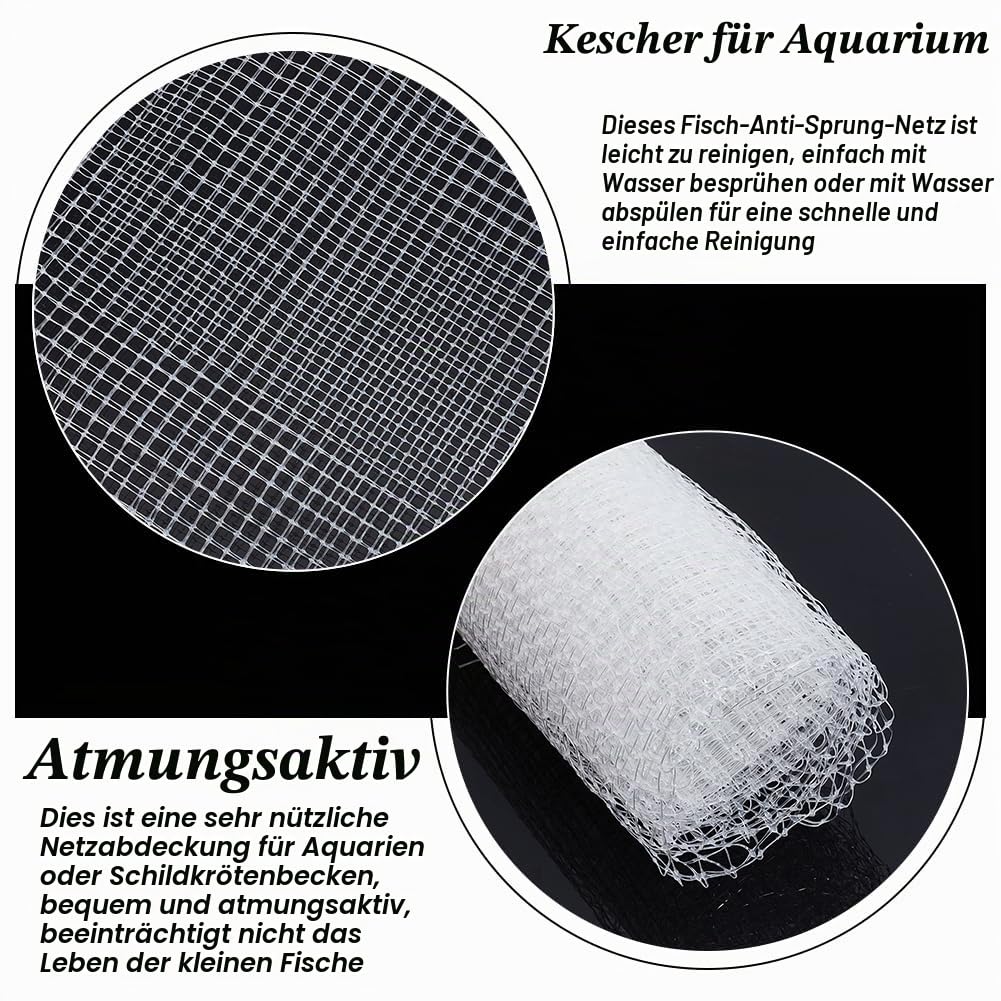 OLYCRAFT 1 x 0.93 m Schutznetz Für Aquariumdeckel Mit Schraubverschluss Kunststoff Maschennetz Für Fische Aquarium Siebdeckel Fischtank Maschennetz Siebabdeckung Aquarium Maschendeckel