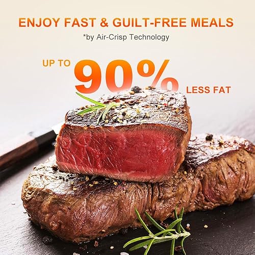 Miniatura 5 de RAMJOY Freidora de aire de 6.8 cuartos de galón, funciones 10 en 1, freír al aire, asar, hornear, asar, deshidratar, freidoras de aire con pantalla