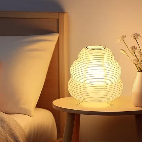CMHSYTKE Small Paper Lamp, Japanese Lantern Table Lamp, Paper Table