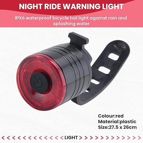 Miniatura 6 de Bike Lights Waterproof Flash Tail Light Bike Rear Tail Light Mountain Bike LED Headlight and Tail Light Red
