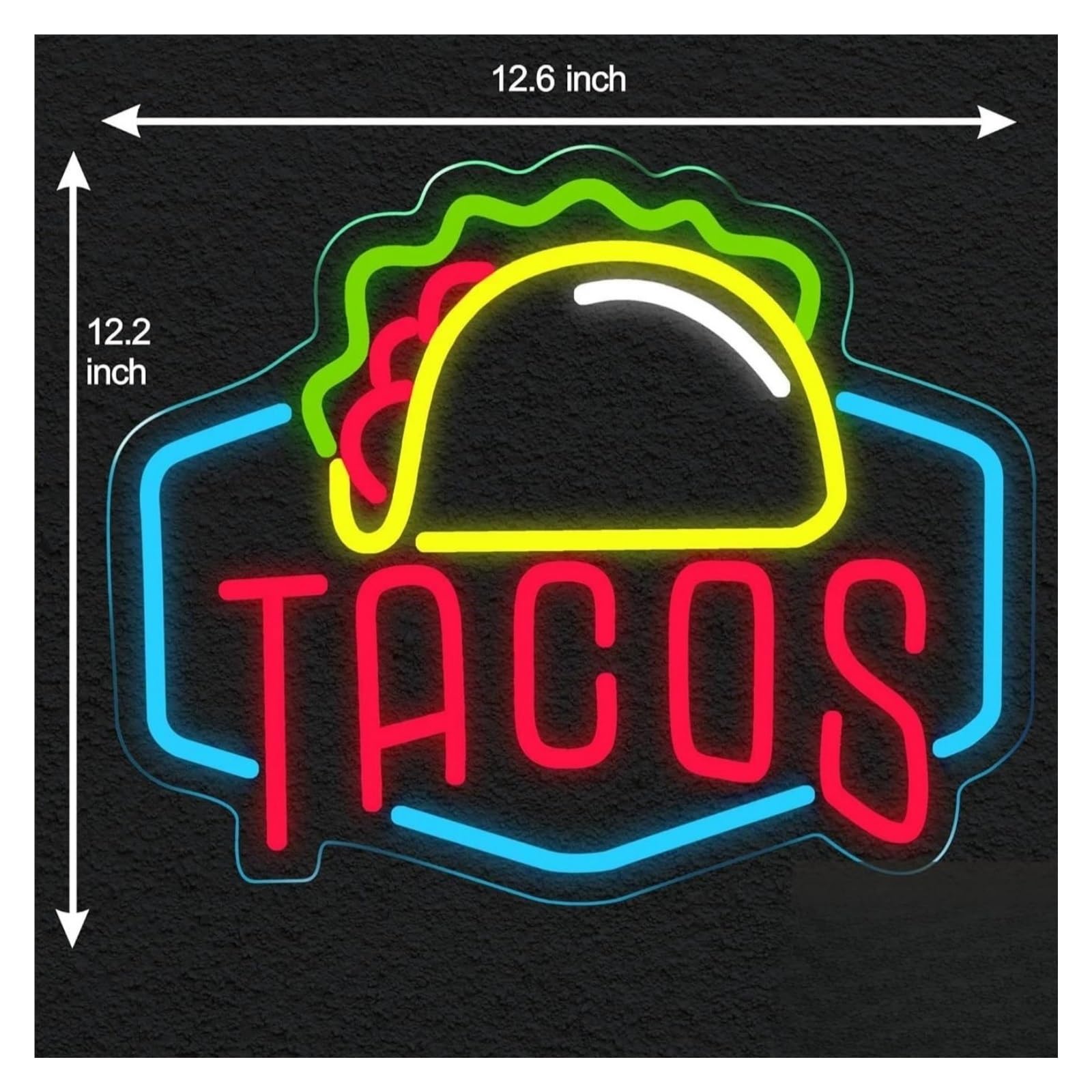 LED Lampada al neon Business per insegne al per neon per luci per alimentate tramite per USB con luminosità regolabile Tacos Lettere adatte