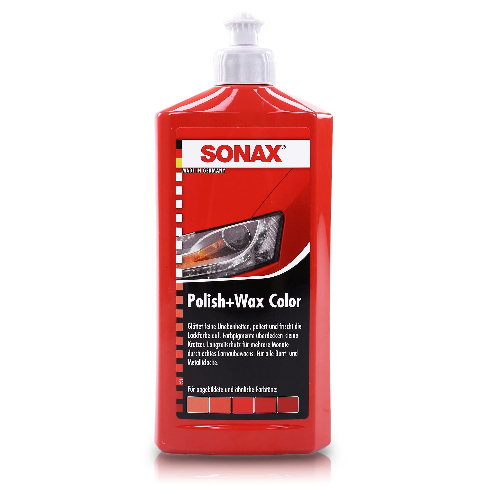 2 x 500 ml Sonax Polish & Wax Color nanopro Laque voiture rouge voiture polissage polissage