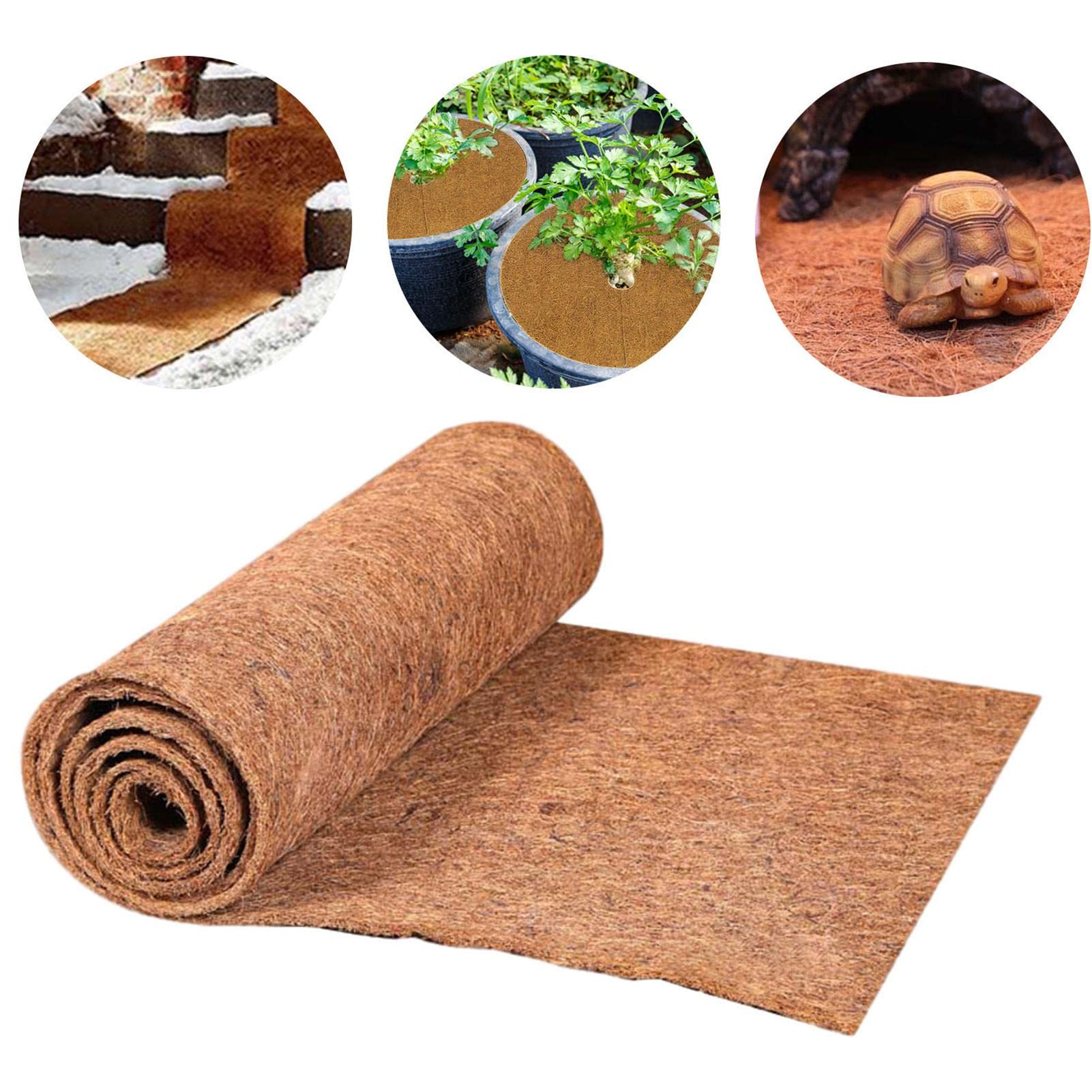 Tapisserie Coco 30x100cm Naturelle Reptile Terrarium Litière Tapis Fibre Noix Coco