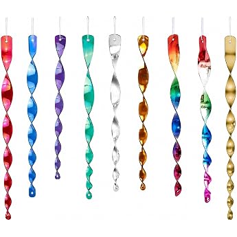 Catelves 9 Reflective Wind Spirals Bird and Pigeon Repellent for Balconies 30 cm long colourful reflective wind spirals with hanging loop for balcony garden patio windows and fruit trees