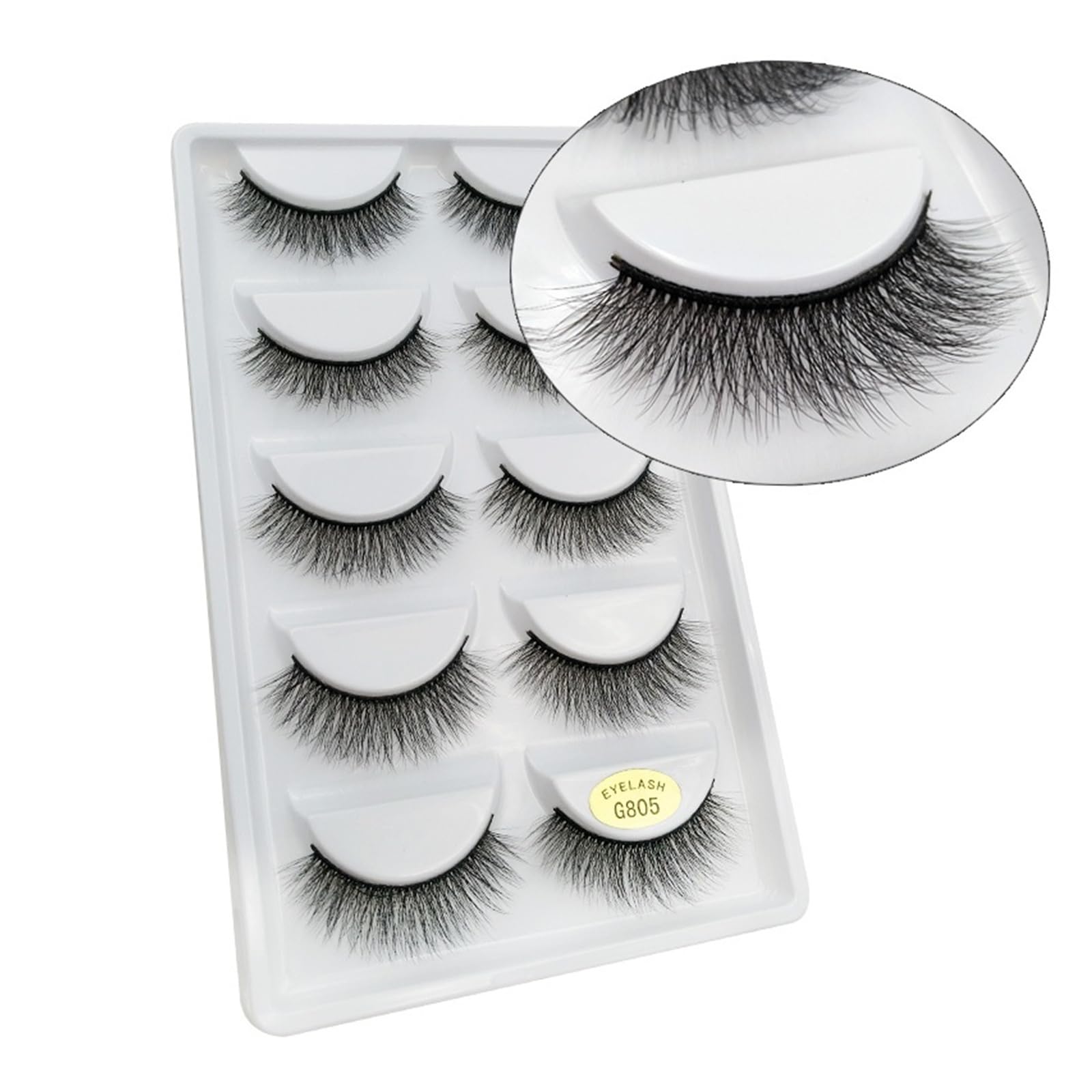 UAMOU 3D Faux Nerz Wimpern Natürliche Lange Weiche Falsche Wimpern Make-Up Wispy Dramatische Flauschige cilios Falsche Wimpern Cheerfully (Color : G805, Size : 10 boxes(50 PAIRS))