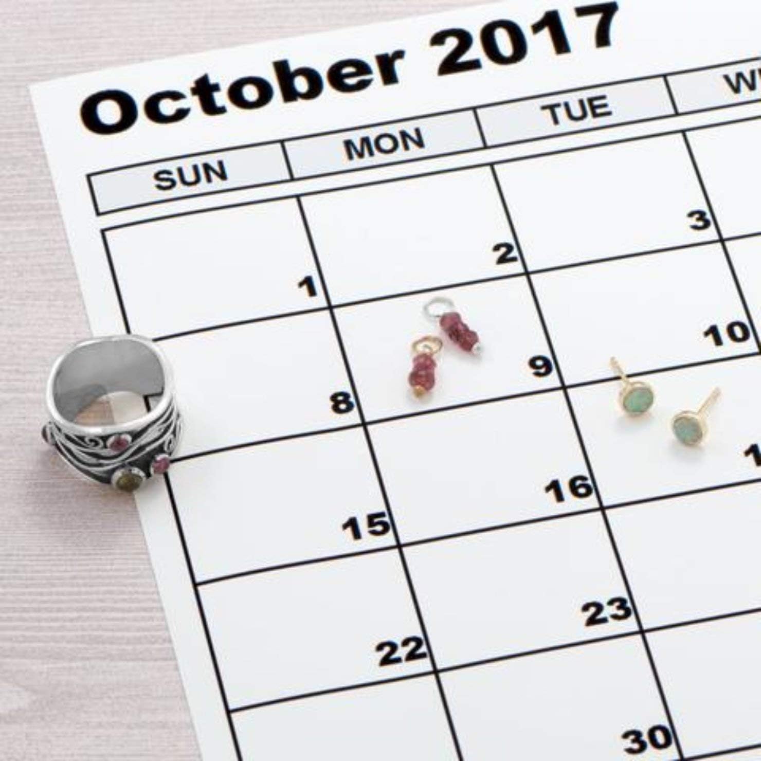 LND .925 Sterling Silver Tourmaline Charm - October Birthstone
