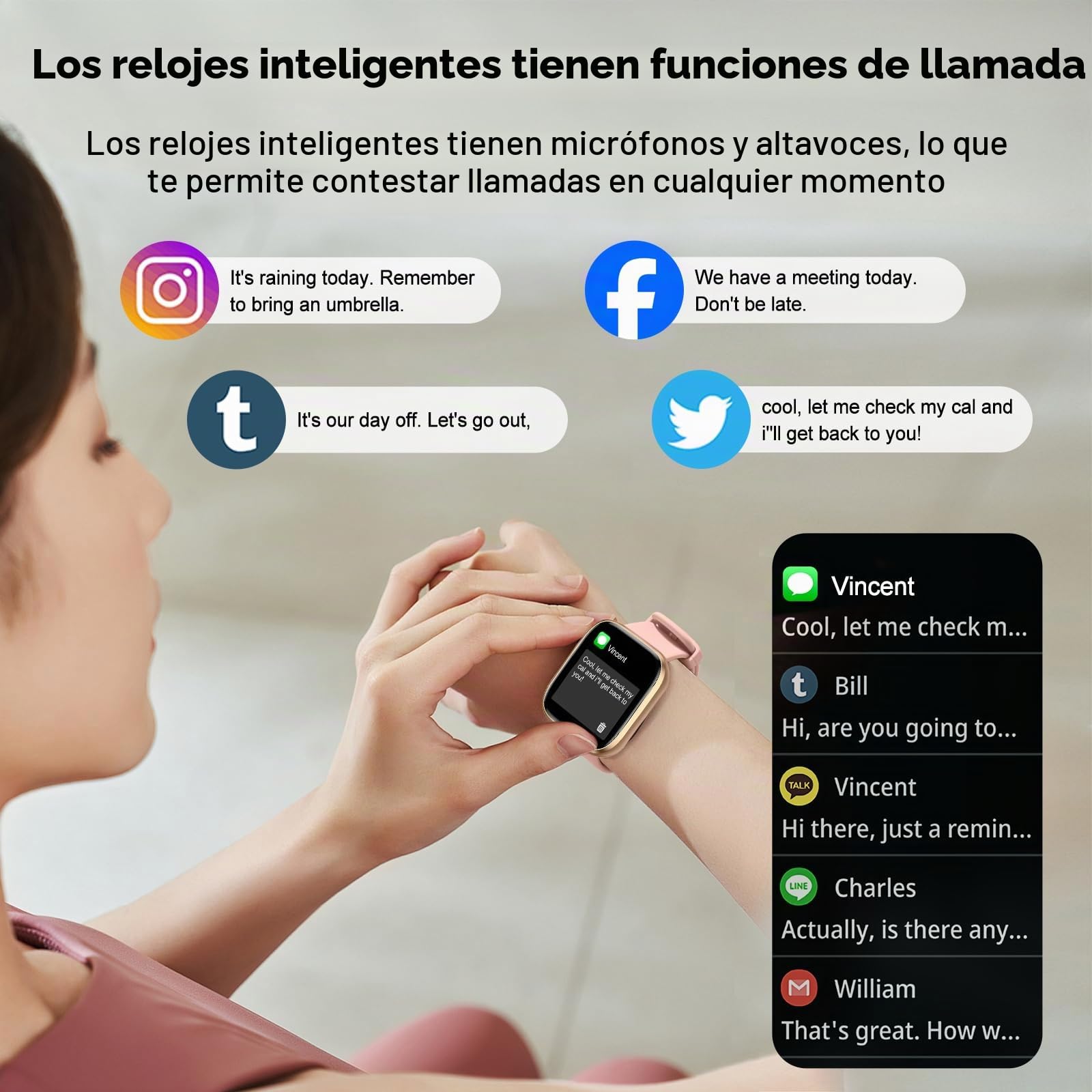Reloj Inteligente Mujer, Smart Watch con Llamada Bluetooth/Pulsómetro/SpO2/Monitor de Sueño, 1.85" HD Pantalla Táctil, 100+ Modos Deportes, IP68, Originales Cumpleaños para Mujer