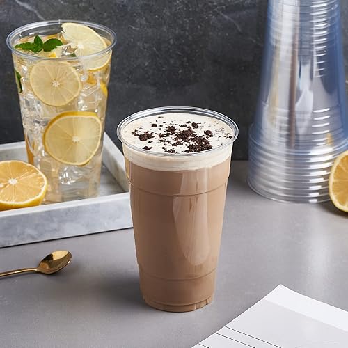 Miniatura 9 de CIAO! Vaso de plástico PET de 24 onzas para bebidas frías, ideal para batidos, café helado y bebidas frías, 3.858 in (caja de 600)