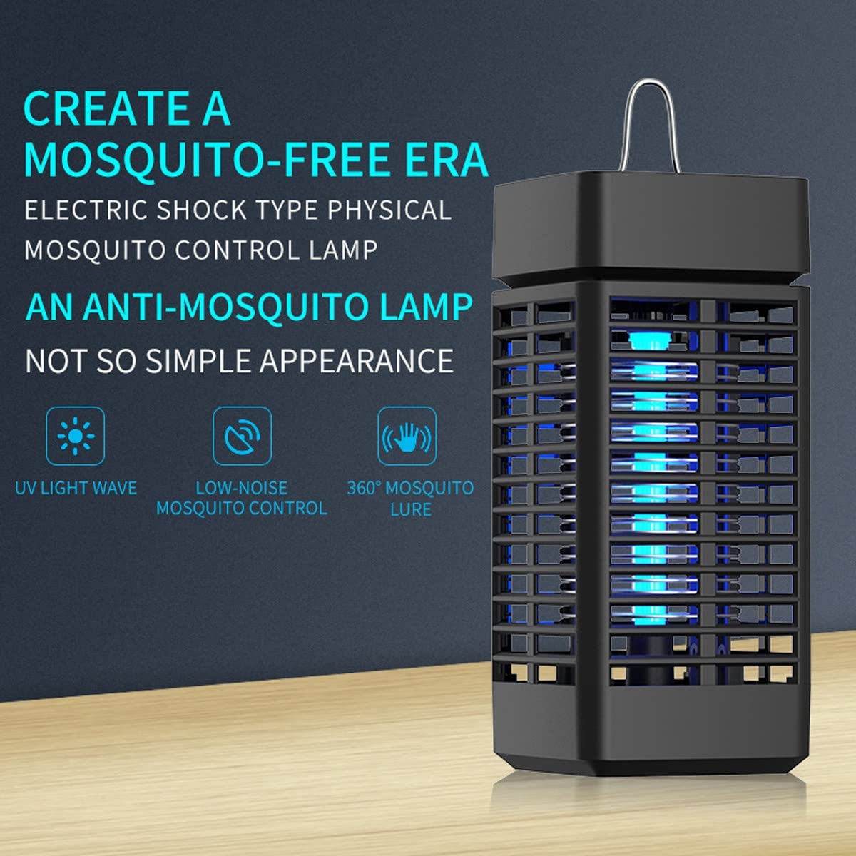 Lampada antizanzare - Lampada antizanzare con Shock Elettrico Domestico con Gancio per Interni ed Esterni