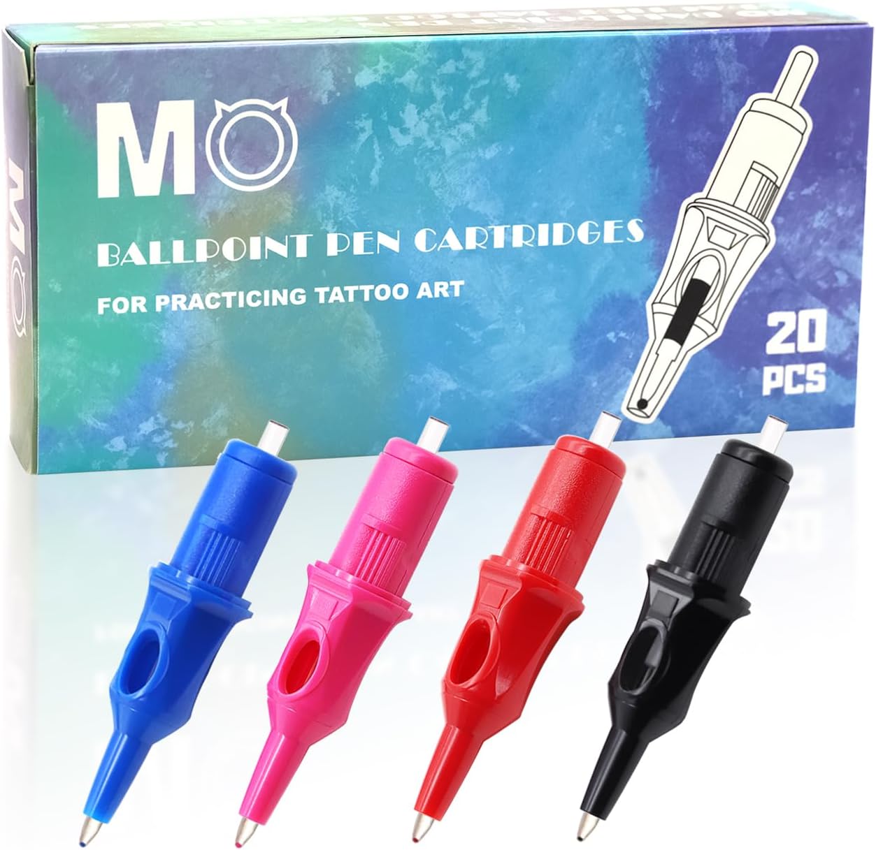 MO MOLONG Ballpoint Pen Tattoo Cartridges with Membrane 20pcs