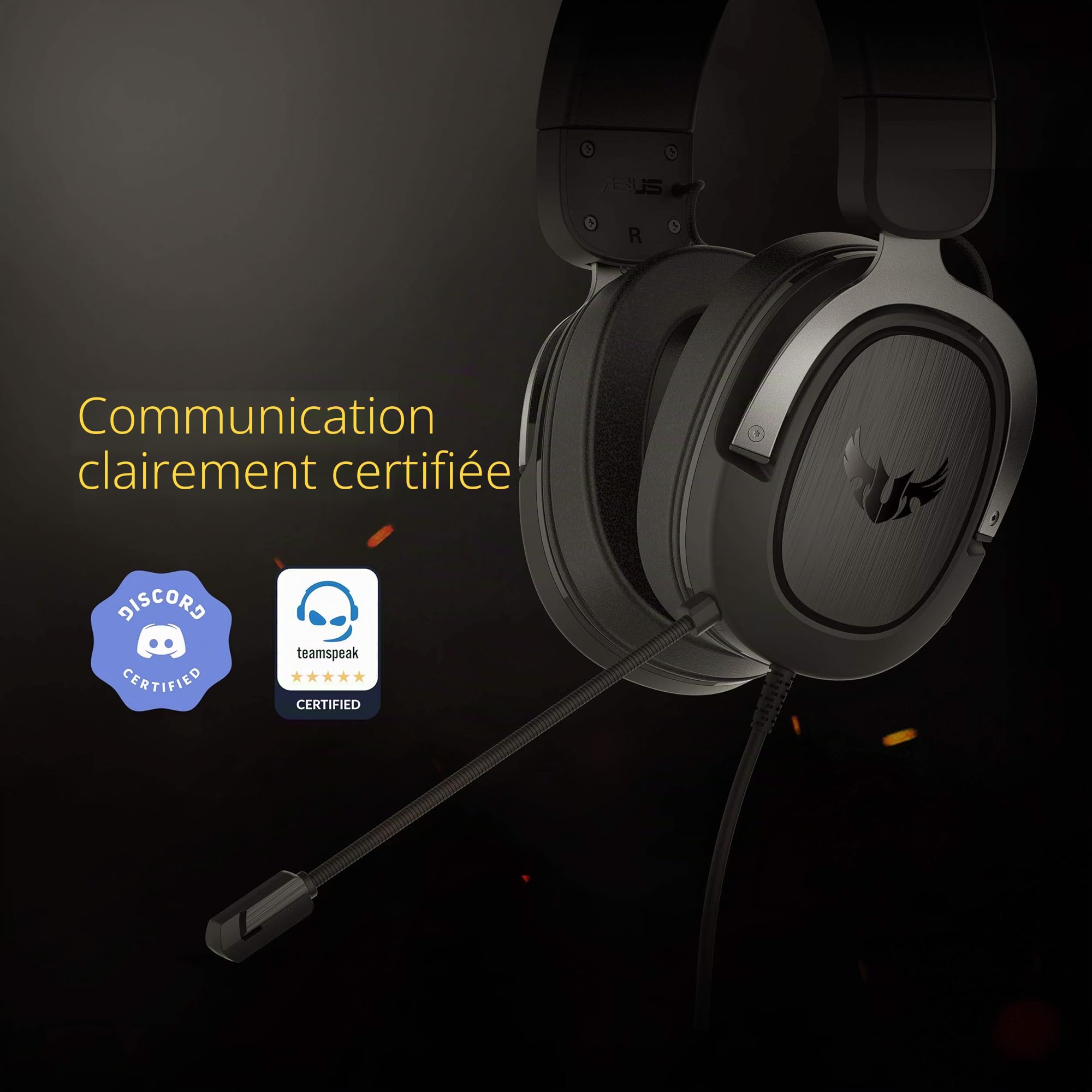 ASUS TUF Gaming H3 Gun Metal Gaming Headset with Virtual 7.1 Surround, Tough Stainless-Steel Headband and Fast Cooling Ear Cushions for PC, PS4, Xbox One and Nintendo Switch