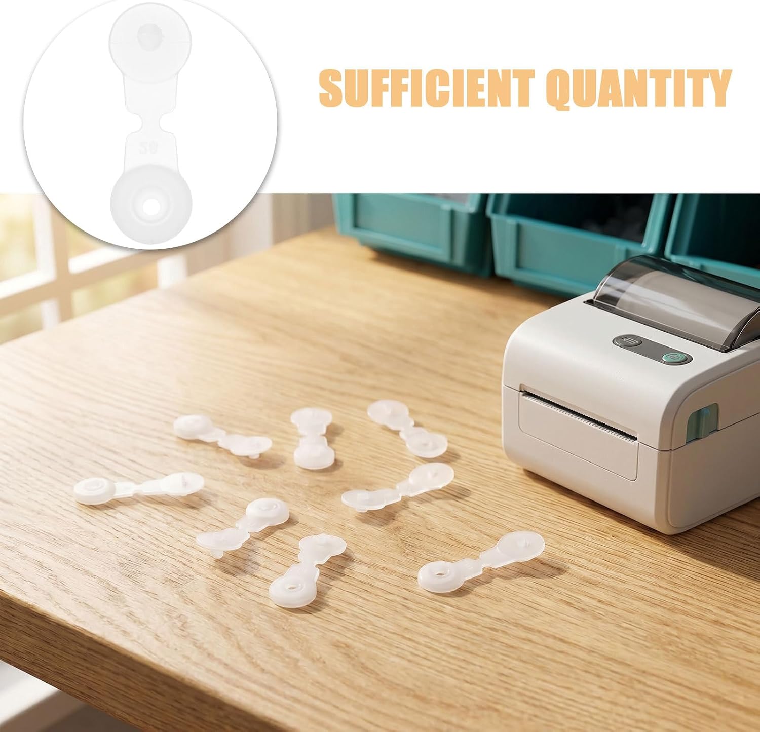 300pcs Plastic Wristband Buckle Replacement - White Fastener Lock Clips Snap Clasp for Thermal Printing Concert Identification Bracelet