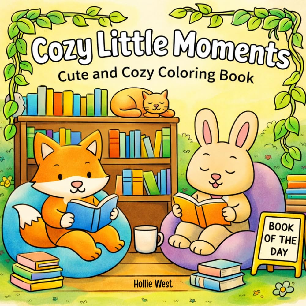 Cozy Little Moments: Cute and Cozy Coloring Book: A Relaxing Coloring Book with Simple, Cute Designs for Stress Relief and Mindful Moments