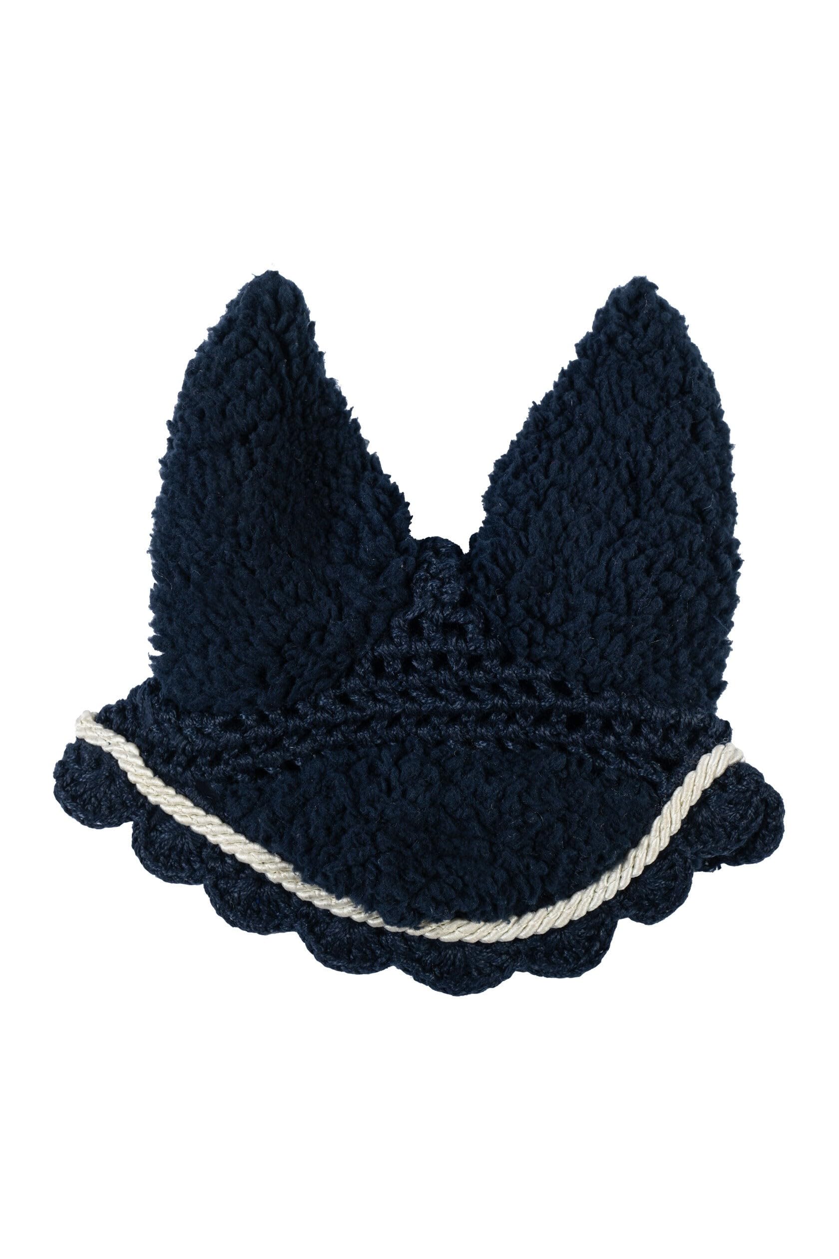 Brama West HKM Hobby Horsing Teddy Love Set für Steckenpferde – Kuschelige Ohrenhaube & Decke aus Teddyfell - hochwertiges Hobby Horse Zubehör (Navyblau)