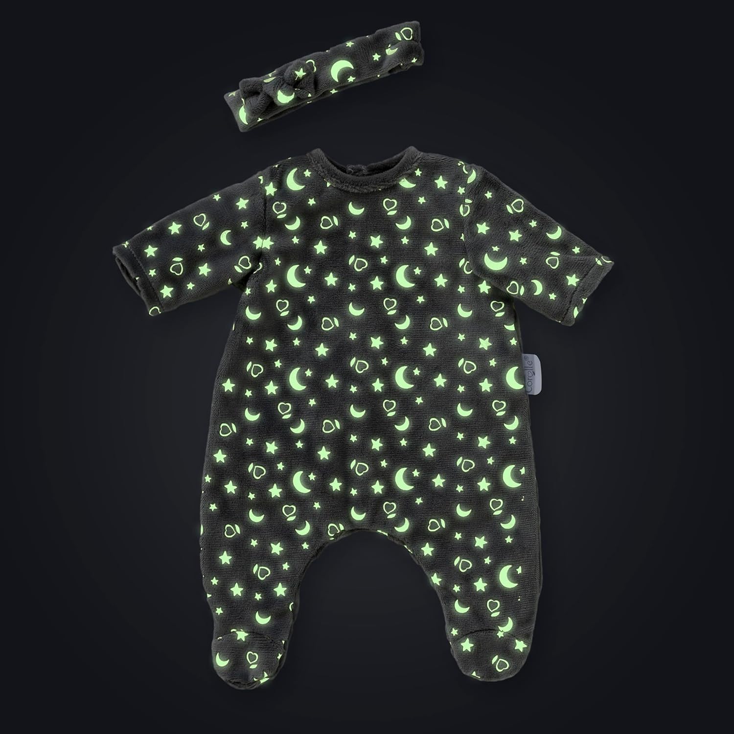 Corolle - Glow in The Night Pyjamas and Headband, Garment, for Doll 36 cm, from 2 Years, 9000141680