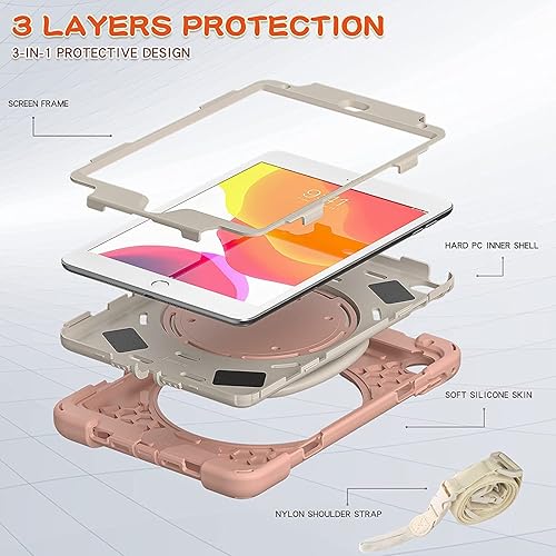 Vista 76 de Funda para iPad (A16) de 11 pulgadas 2025, Aslo para iPad 10 de 10.9 pulgadas 2022, funda resistente a prueba de golpes, soporte giratorio, soporte