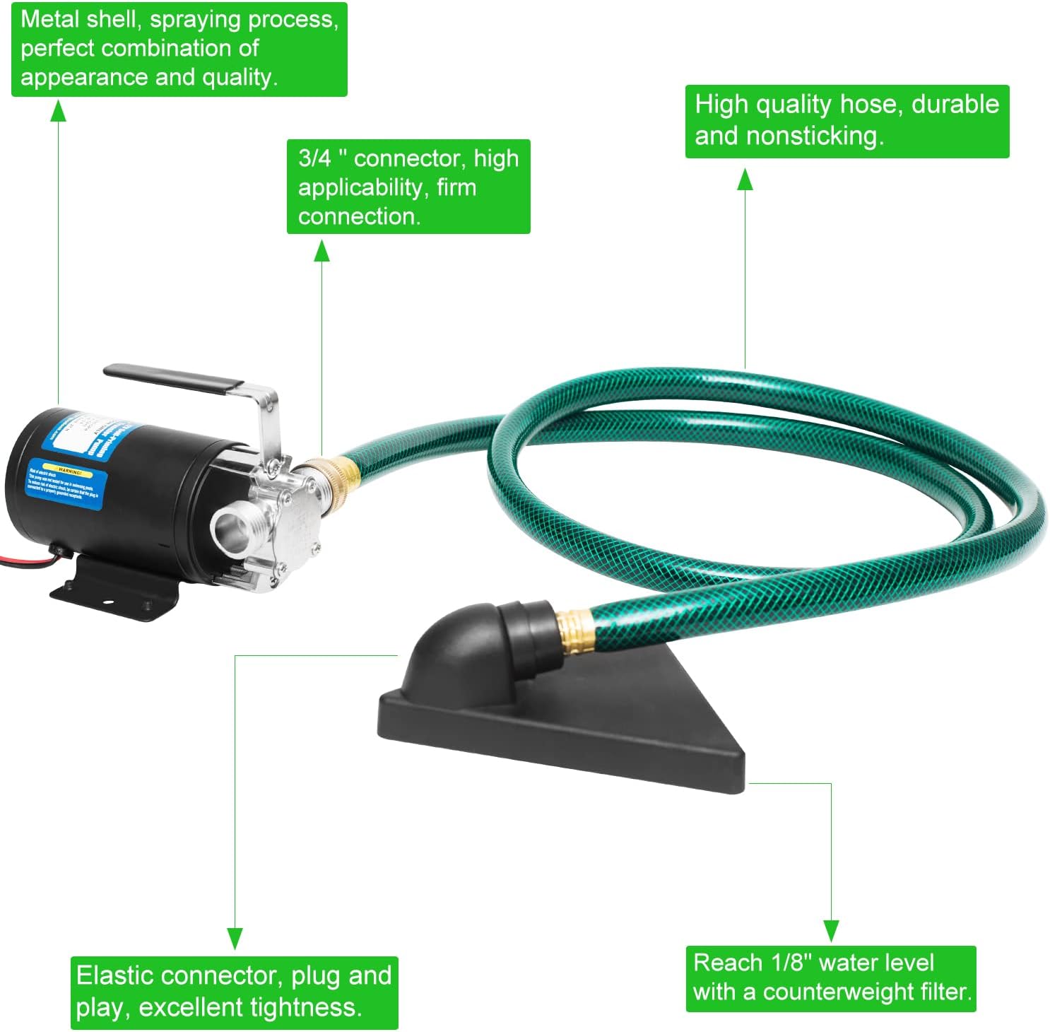 🔥 Cаѕhbасk uр tо 70% Water Pump 12V Water Pump 1/10 HP 330 GPH Water Transfer Pump With 3/4 inch Ports Suction Hose And Spare Impeller Electric Water Pump Utility Pump-Black 🔥 Flаѕh Sаlе Water Pump 12V Water Pump 1/10 HP 330 GPH Water Transfer Pump With 3/4 inch Ports Suction Hose And Spare Impeller Electric Water Pump Utility Pump-Black