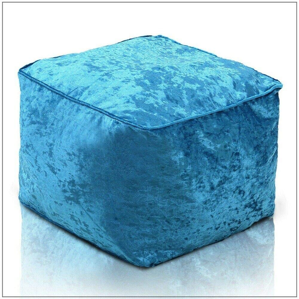 Ehd Teal Crushed Velvet Bean Bags Super Soft Living Room Bedroom Foot Rest Stools Pouffes Ottomans Bean Bags (Teal)