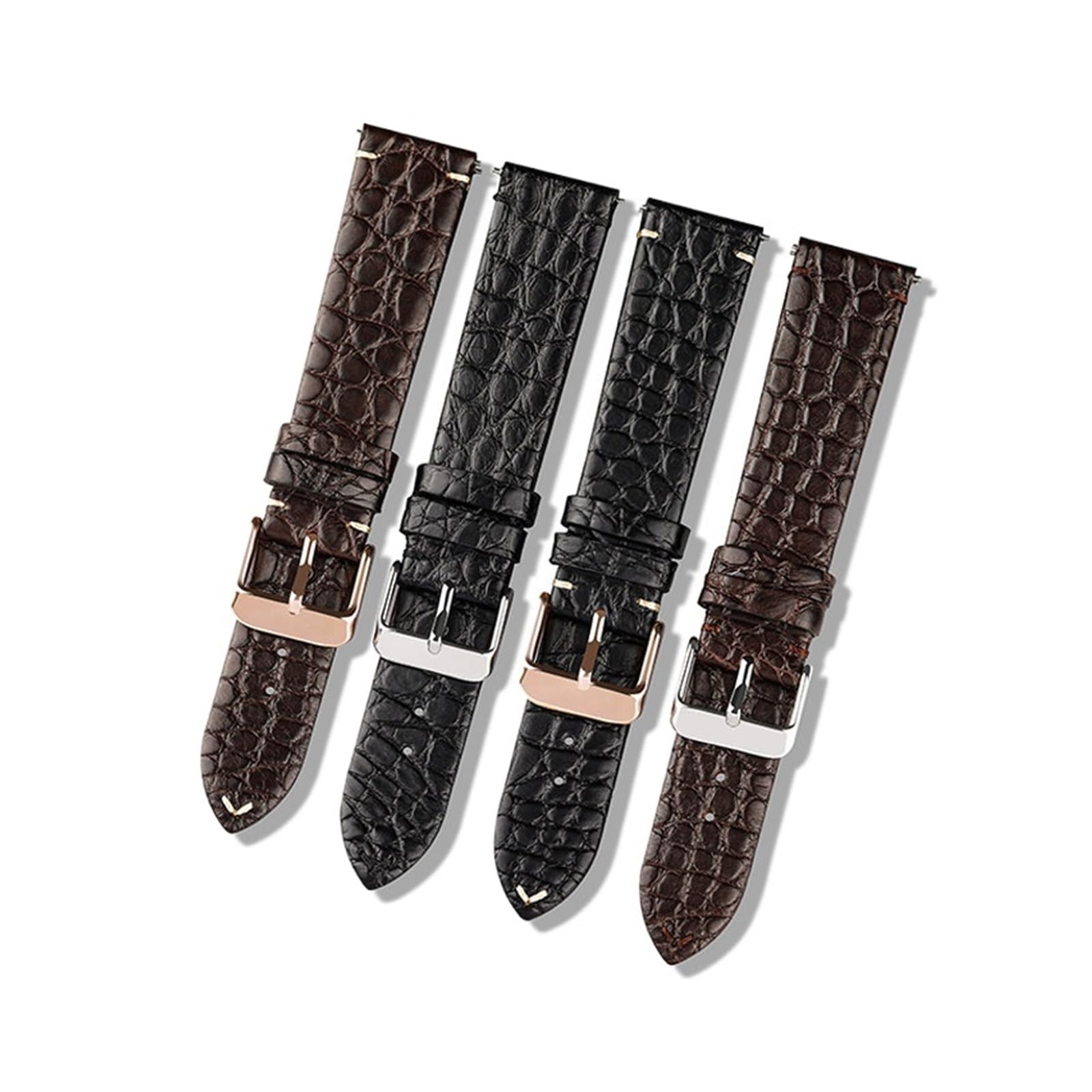 Cinturino In Pelle Di Coccodrillo Fatto A Mano Nero A Sgancio Rapido Cinturino Ultra Sottile 18 20 22MM Cinturino Morbido Bracciale Da Uomo Stile Retrò