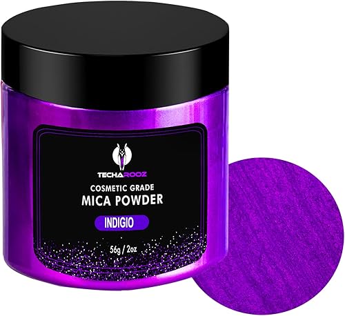 Polvo de mica morado índigo para resina epoxi, 1.98 oz2 onzas, tarro  TECHAROOZ - Polvo de pigmento de color de resina de 2 tonos para brillo de