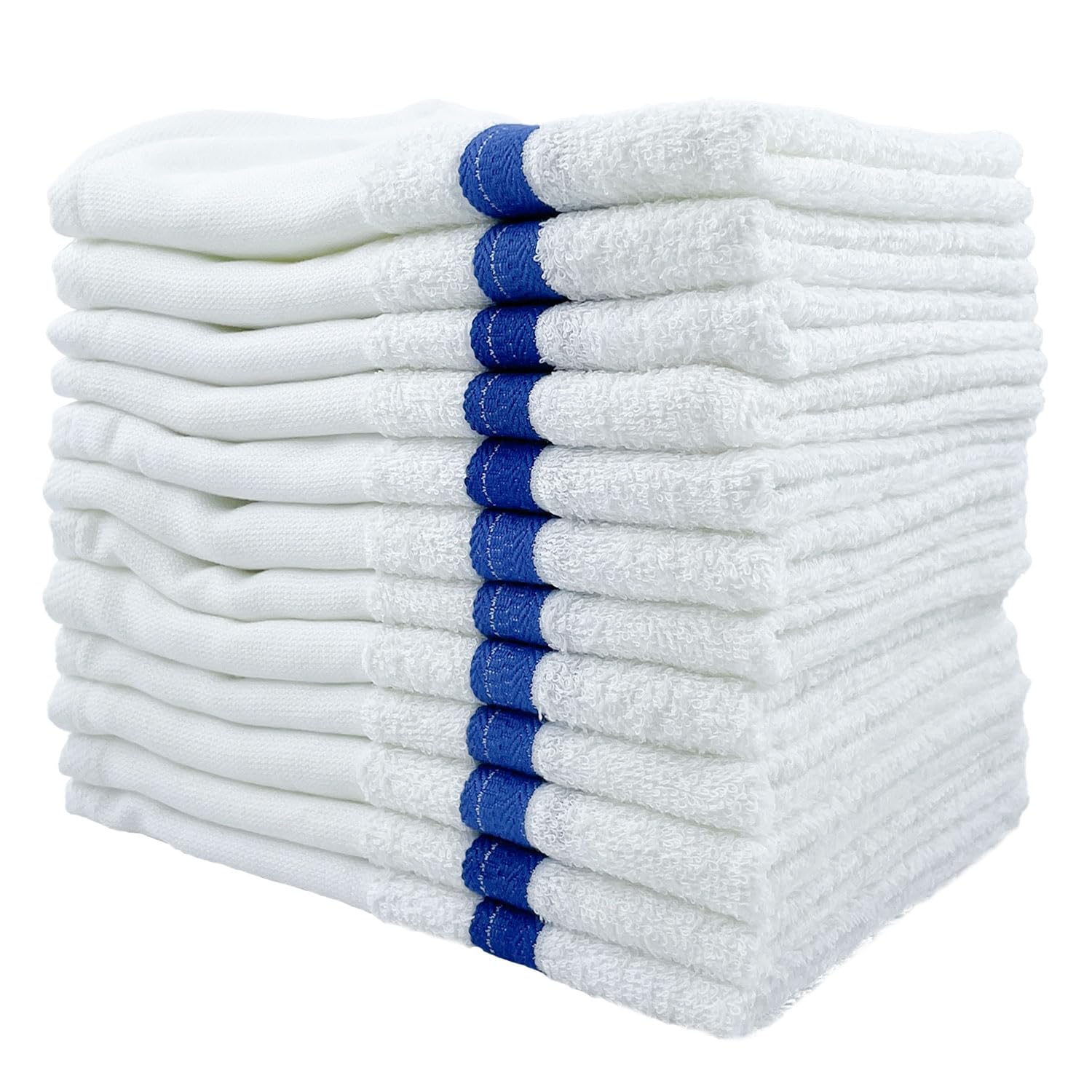 Amazon｜泉州タオル(Sensyu Towel) 使いやすい普通の白タオル(平地・青 
