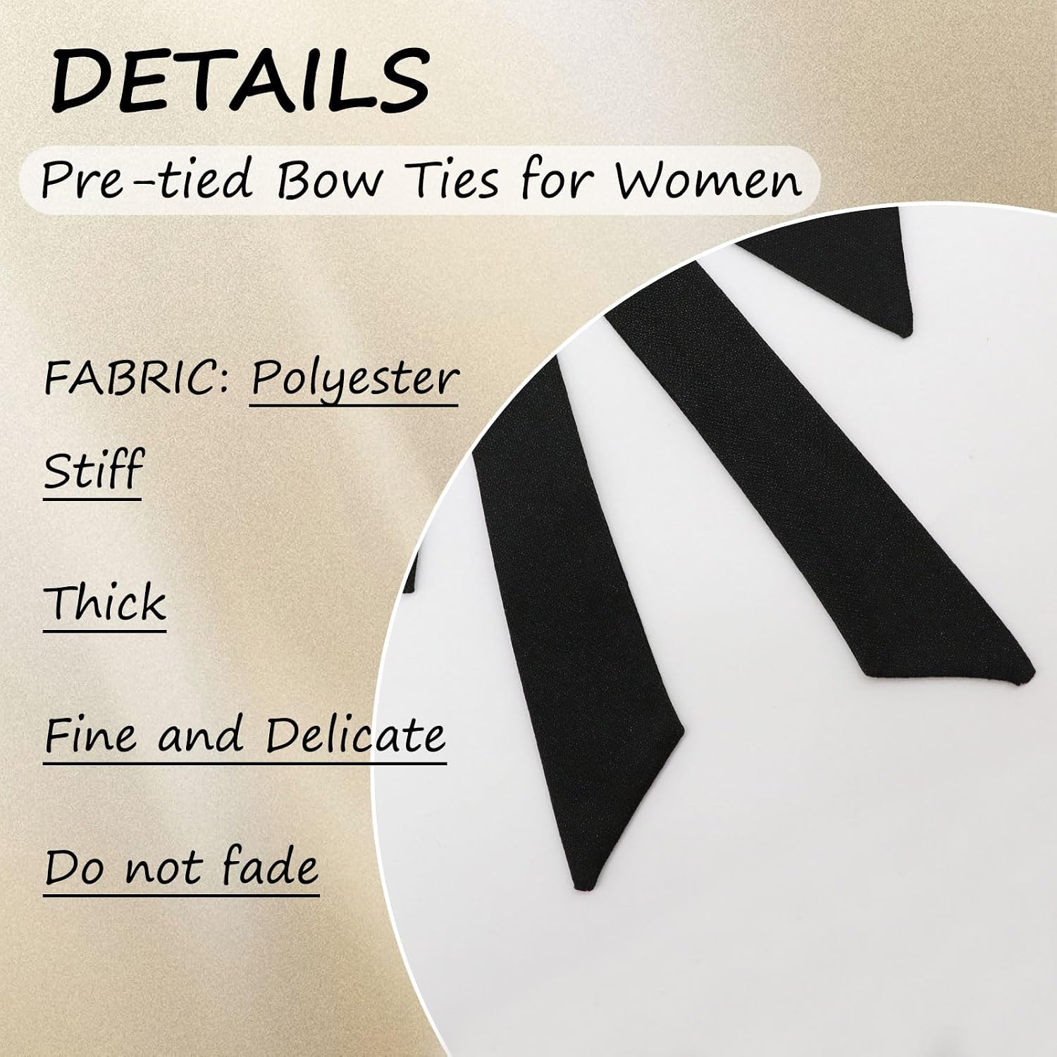 Bow Tie for Women, Adjustable Pre-tied Womens Bow Ties with Artificial Pearls Accessory for Casual, Party, Wedding