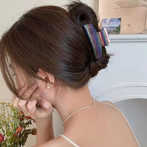 Miniatura 3 de Pinza rectangular acrílica de 3 pulgadas, acetato de celulosa, estrella, sujeción fuerte, mandíbula de plátano, pasadores antideslizantes para