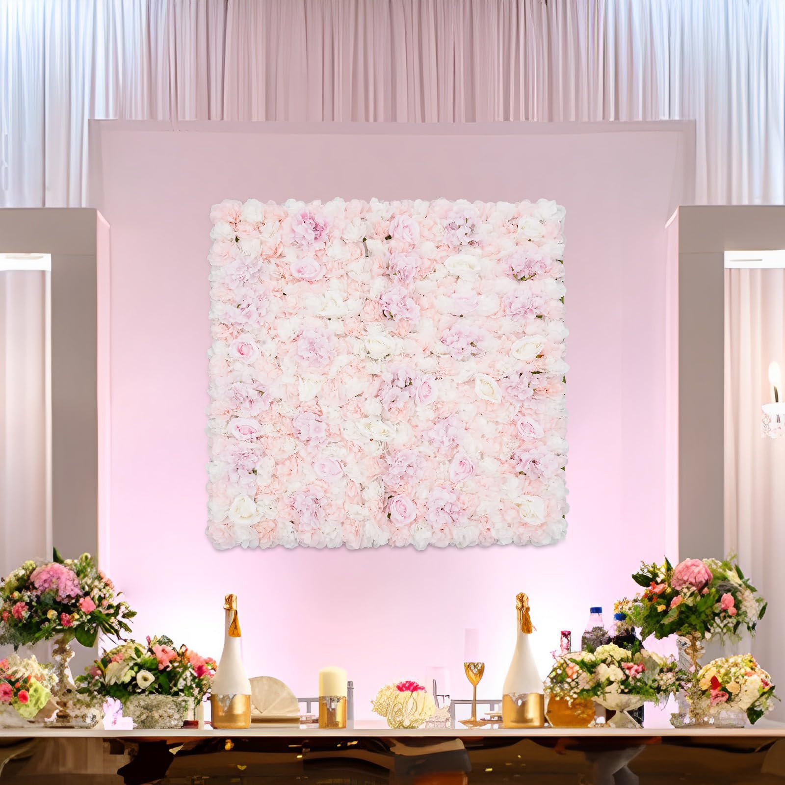 Kunstblumen Wandpaneele Seidenrosen Wandmatten für Hochzeit Party 1x1m