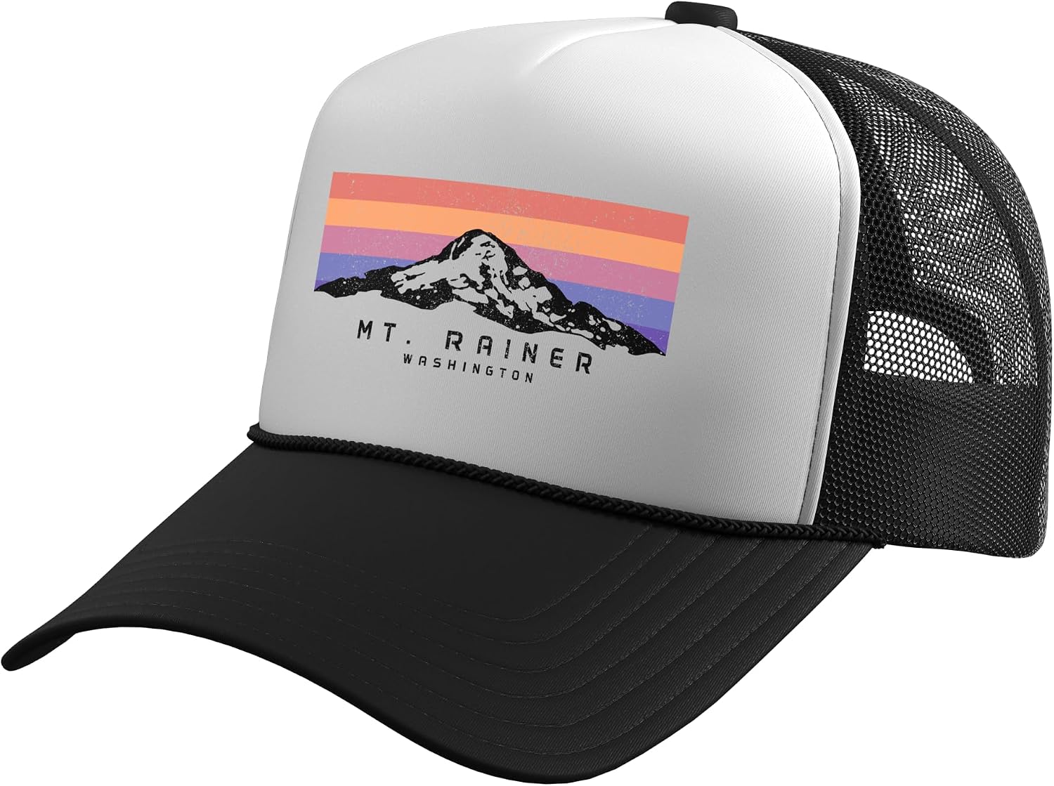 Mount Rainier Washington Mountain Mt Climbing Summit Hiking Trucker Hat with Adjustable Mesh Back