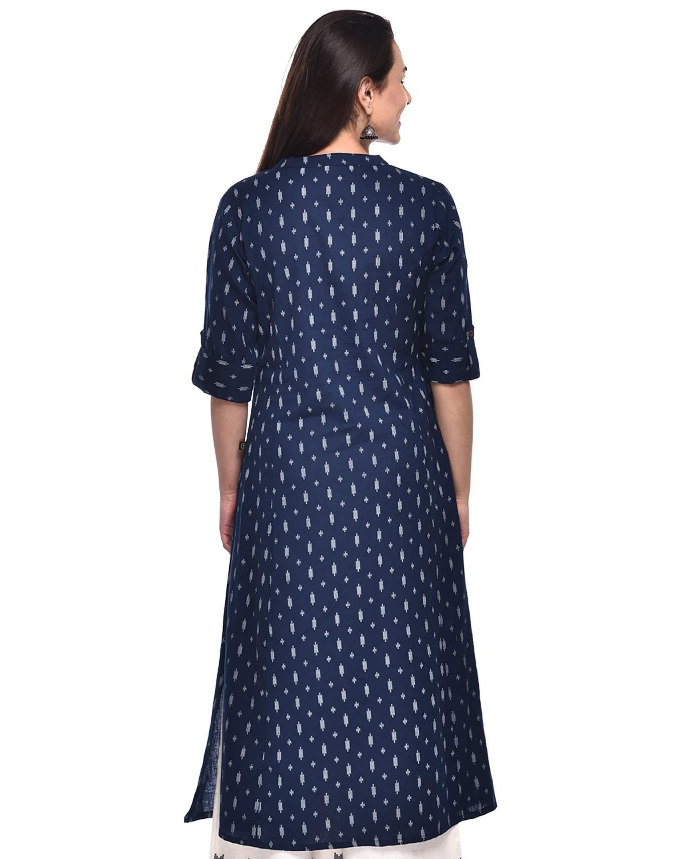 Pistaa's Women's Cotton Regular Fit Kurta (KU_NB_Chavi_48_3XL_Navy Blue_XXX-Large) 1