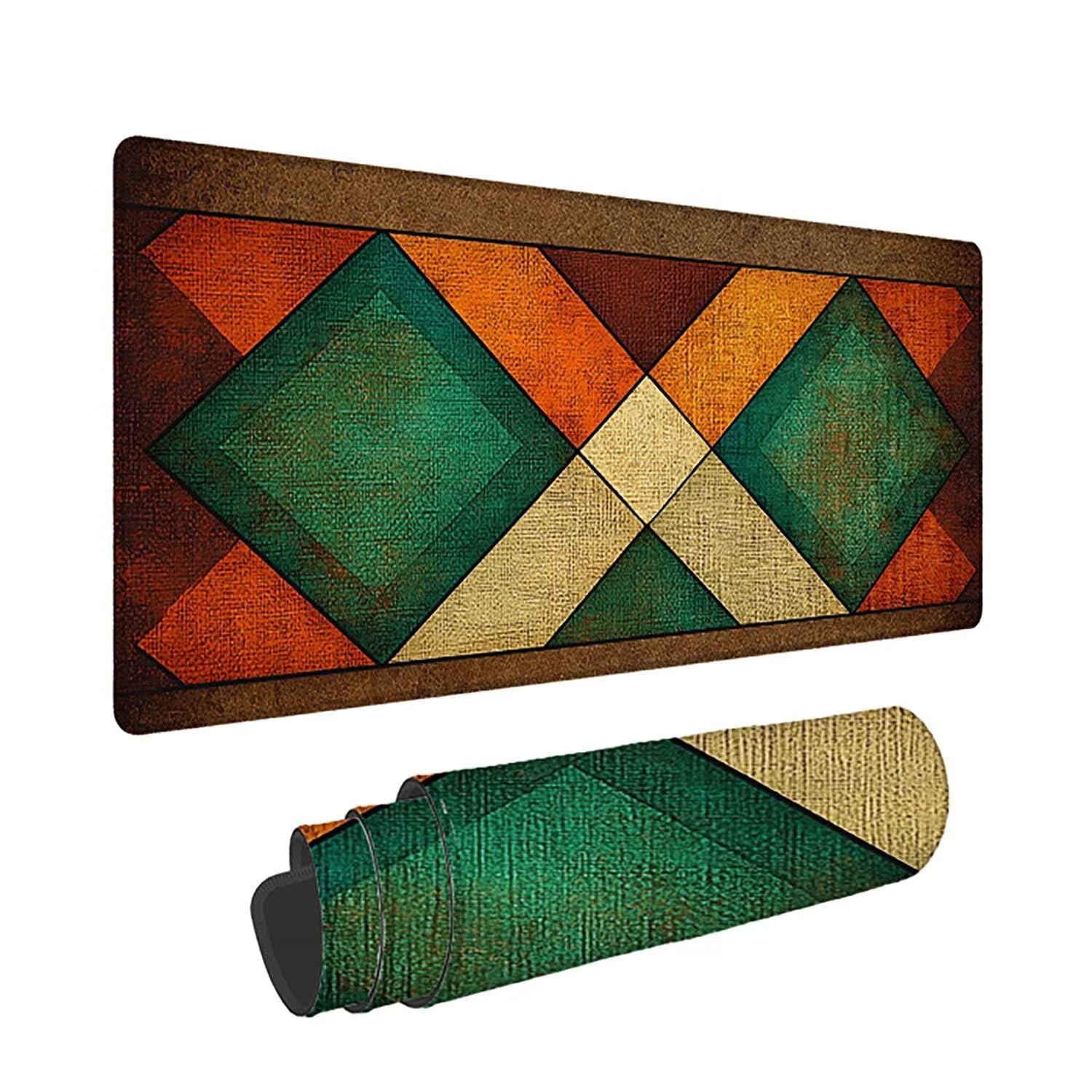 Podkładka pod mysz XXL retro, duża podkładka pod mysz dla graczy, 1600 x 800 x 3 mm, kolorowa podkładka pod mysz ze szwami na krawędziach, ponadwymiarowa, antypoślizgowa gumowa podkładka pod mysz