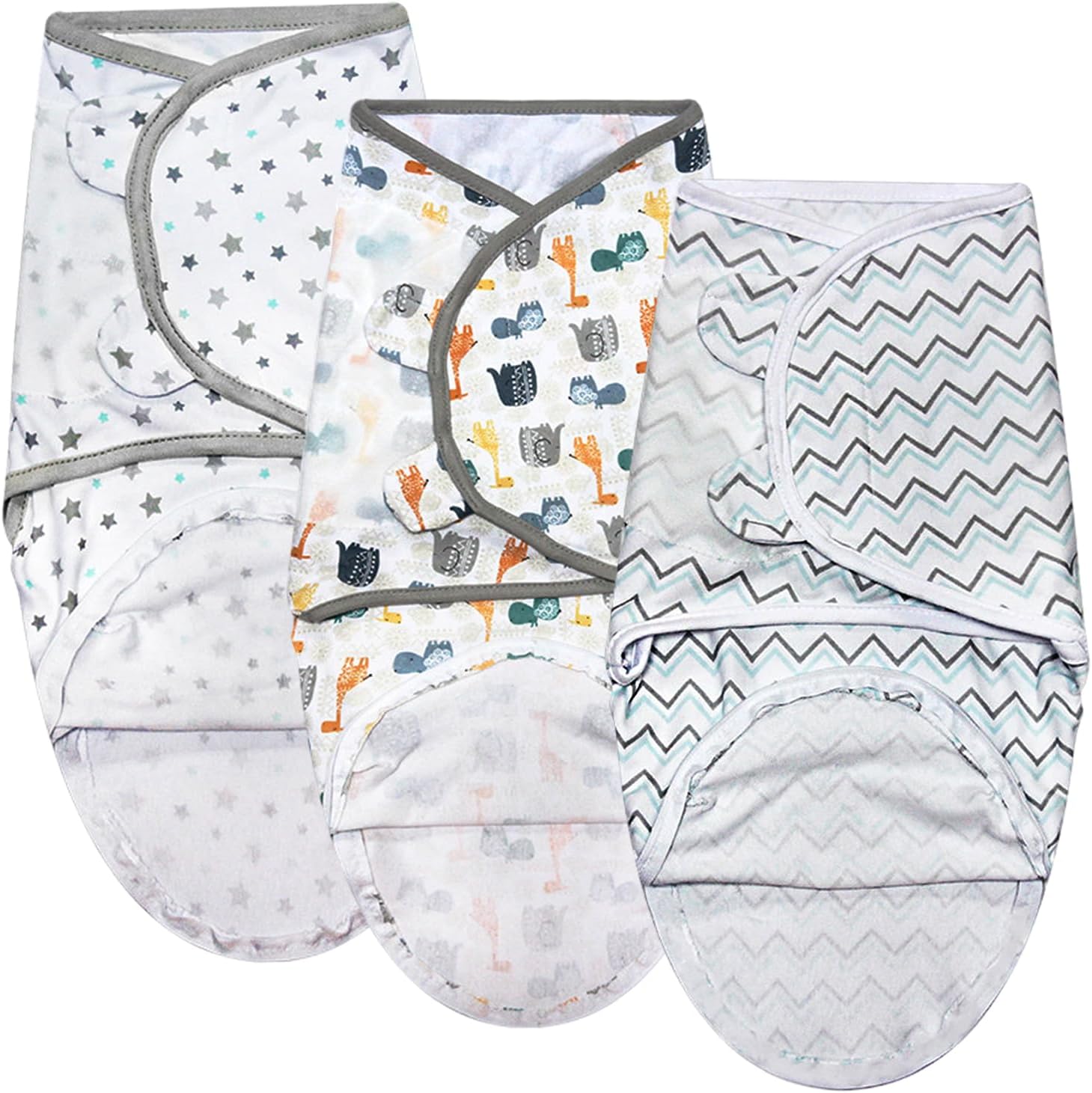 Bibykivn Swaddle Neonato 36 Mesi, 3 Pezzi Swaddle Neonato in 100 Cotone, Sacco per il Sonno