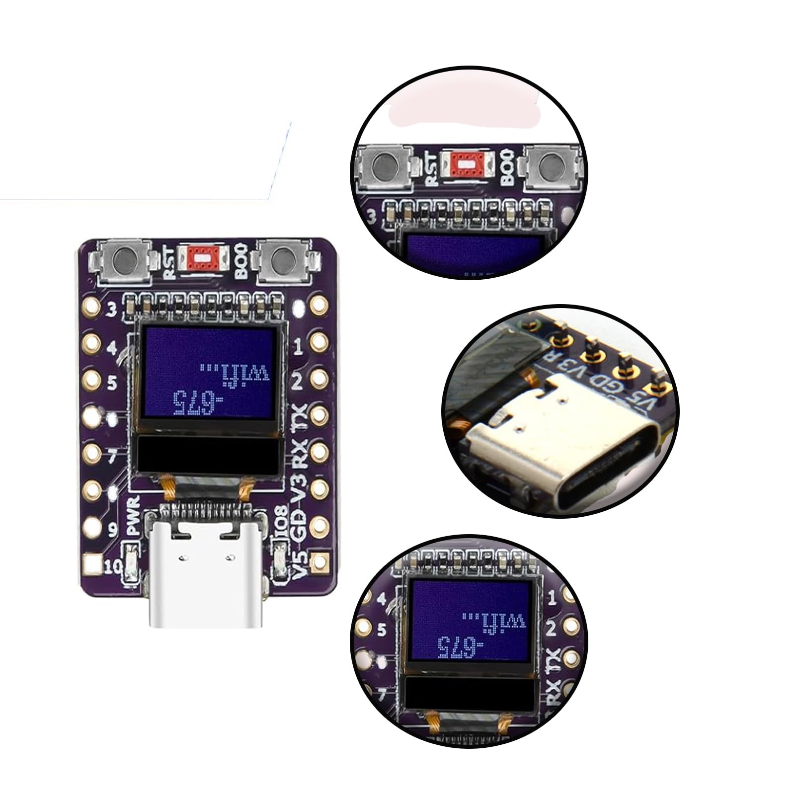 2 stuks ESP32 C3 ontwikkelingsbord, met 0,42 inch oled-display, ondersteunt wifi bluetooth, geschikt voor het internet van dingen, smart homes, sensornetwerken en andere gebieden