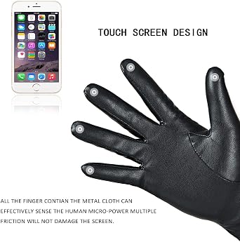 REDESS Winter Leather Gloves for Women, Wool Fleece Lined Warm Gloves, Touchscreen Texting Thick Thermal Snow Driving Gloves