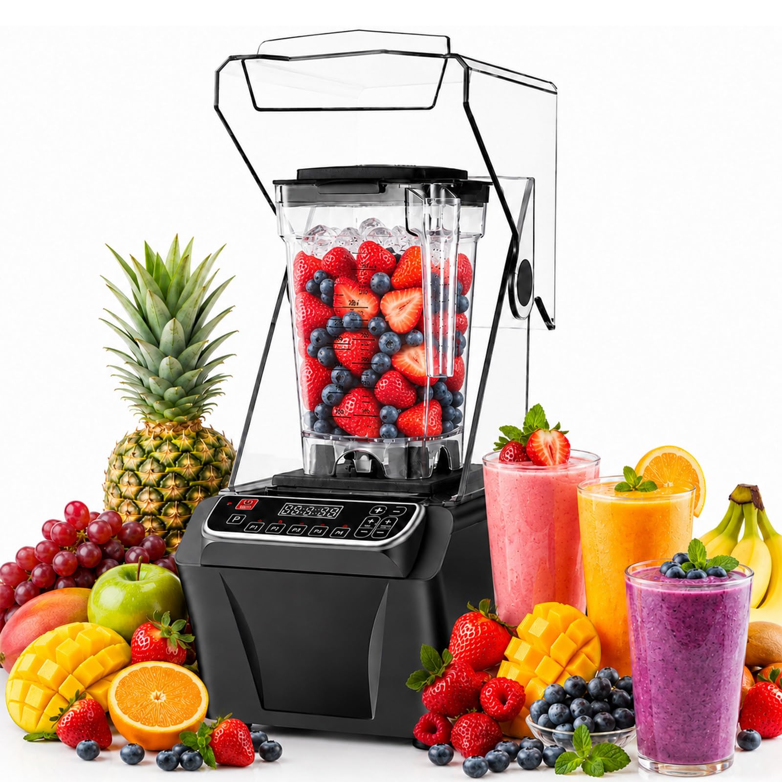 Frullatore Smoothie PRO 2000W, 2L, 38.000 Giri/min, Smart Control