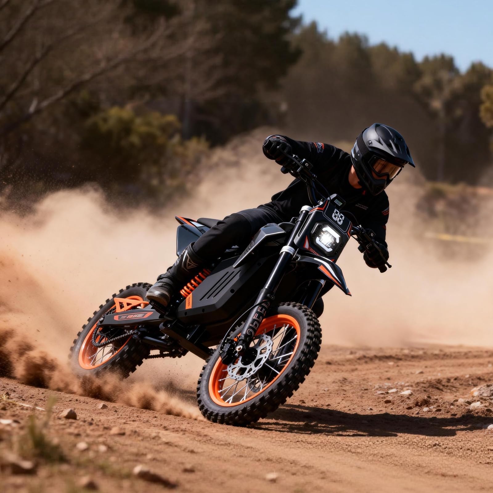 HWWH D5 E-Motocross Elektro Motorrad 48V 30Ah Akku, kraftvoller Motor, 14/12 Zoll Offroad-Reifen, Dual-Hydraulikbremse, Federung – 50km Reichweite – Nur für Privatgelände